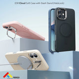 Husa de protectie ESR Cloud Soft HaloLock Kickstand compatibil cu iPhone 16 Plus, Light Tan