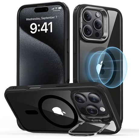 Husa de protectie ESR Classic Hybrid HaloLock Kickstand compatibil cu iPhone 16 Pro Max, Transparent Black