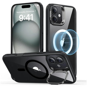 Husa de protectie ESR Classic Hybrid HaloLock Kickstand compatibil cu iPhone 16, Transparent Black