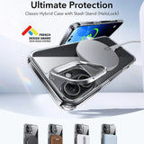 Husa de protectie ESR Classic Hybrid HaloLock Kickstand compatibil cu iPhone 16, Transparent Black