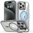 Husa de protectie ESR Classic Hybrid HaloLock Kickstand compatibil cu iPhone 16 Pro, Gri Clear