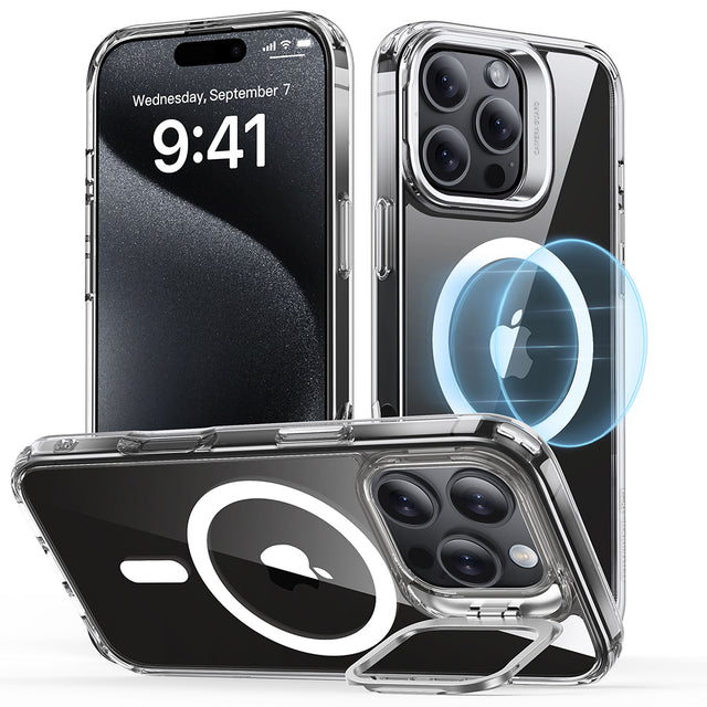 Husa de protectie ESR Classic Hybrid HaloLock Kickstand compatibil cu iPhone 16 Pro, Transparent