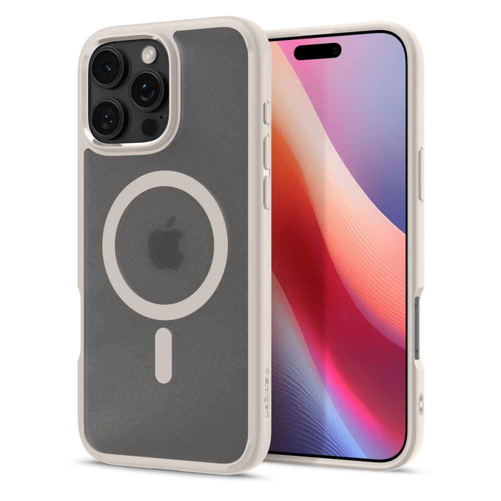 Husa de protectie Spigen Ultra Hybrid MagSafe (ACS08382) compatibil cu iPhone 16 Pro Max, Frost Natural Titanium
