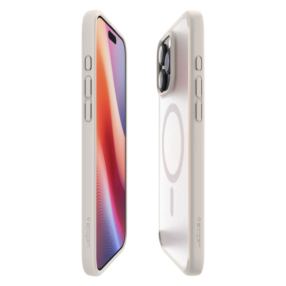 Husa de protectie Spigen Ultra Hybrid MagSafe (ACS08382) compatibil cu iPhone 16 Pro Max, Frost Natural Titanium