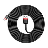 Cablu Baseus Cafule (CATKLF-U91), USB Type-C, 2A, 3m, Negru