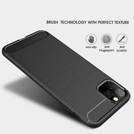 Husa de protectie Techsuit Carbon Silicone compatibil cu iPhone 11 Pro Max, Negru
