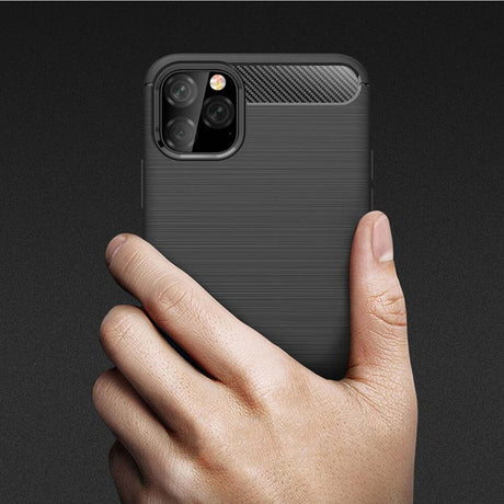Husa de protectie Techsuit Carbon Silicone compatibil cu iPhone 11, Negru