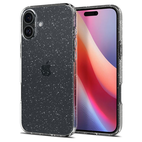 Husa de protectie Spigen Liquid Crystal Glitter (ACS08192) compatibil cu iPhone 16, Crystal Quartz