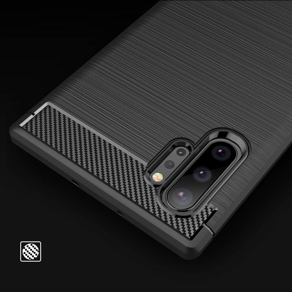 Fekete Techsuit Carbon Silicone tok Samsung Galaxy Note 10 Plus 4G készülékhez