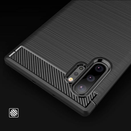 Husa de protectie Techsuit Carbon Silicone compatibil cu Samsung Galaxy Note 10 Plus 4G / Note 10 Plus 5G, Negru