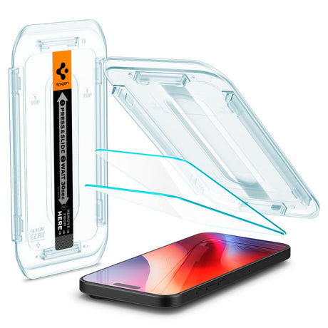 Folie de protectie Spigen (set de 2) Glas.tR EZ-FIT (AGL07907) compatibil cu iPhone 16 Pro Max / iPhone 17 Pro Max, Transparent