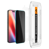 Folie de protecție Spigen Glas.tR EZ-FIT AGL07929 pentru iPhone 16 Pro, iPhone 17, iPhone 17 Pro, Privacy
