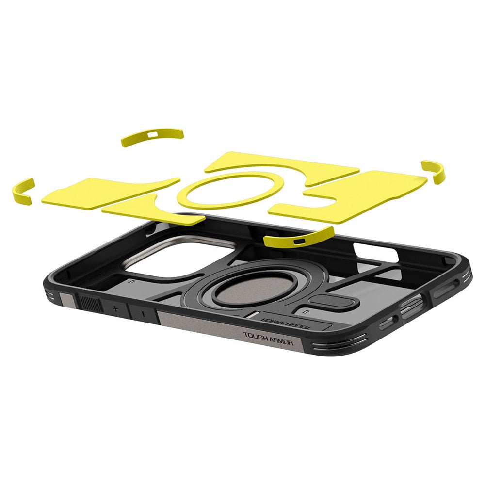 Husa de protectie Spigen Tough Armor MagSafe (ACS08145) compatibil cu iPhone 16 Pro, Gunmetal