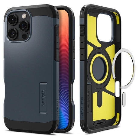 Husa de protectie Spigen Tough Armor MagSafe (ACS08147) compatibil cu iPhone 16 Pro, Metal Slate