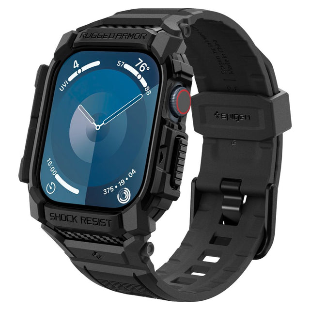 Accesoriu smartwatch Spigen Rugged Armor Pro (ACS08591) compatibil cu Apple Watch 10 42mm / Watch 11 42mm, Negru Mat