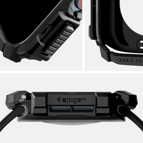 Accesoriu smartwatch Spigen Rugged Armor (ACS08585) compatibil cu Apple Watch 10 42mm / Watch 11 42mm, Negru