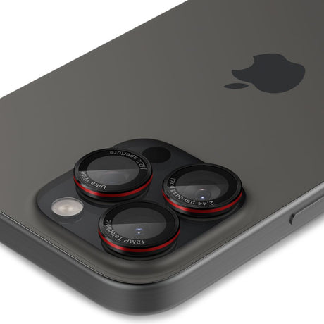 Folie de protectie Spigen (set de 2) Optik.tR EZ Fit Pro Camera Glass (AGL05217) compatibil cu iPhone 14 Pro/Max/15 Pro/Max/16 Pro/Max/17 Pro/Max, Negru