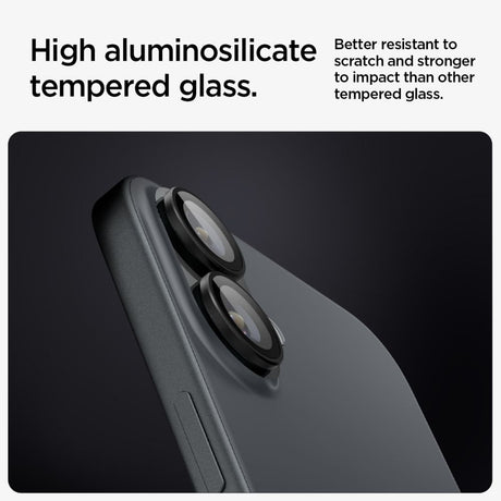 Folie sticlă cameră Spigen Optik.tR EZ Fit Pro Camera Glass pentru iPhone 17 / iPhone 16 Plus / iPhone 16, neagră