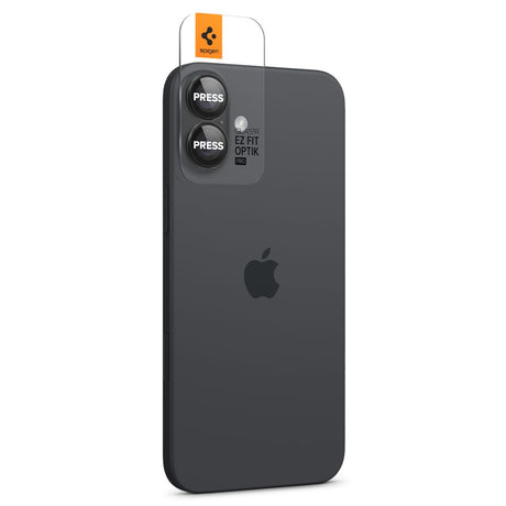 Folie sticlă cameră Spigen Optik.tR EZ Fit Pro Camera Glass pentru iPhone 17 / iPhone 16 Plus / iPhone 16, neagră