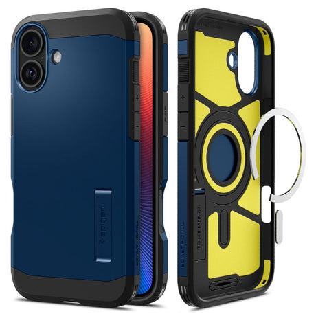 Husa de protectie Spigen Tough Armor MagSafe (ACS08217) compatibil cu iPhone 16, Bleumarin