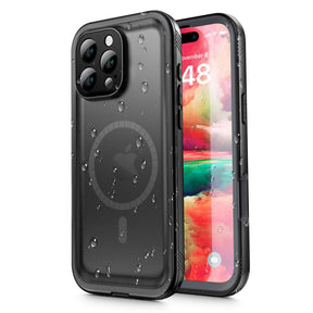 Husa de protectie ShellBox Waterproof IP68 compatibil cu iPhone 16 Pro, Negru