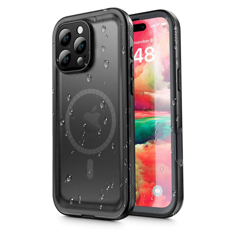 Husa de protectie ShellBox Waterproof IP68 compatibil cu iPhone 16 Pro, Negru
