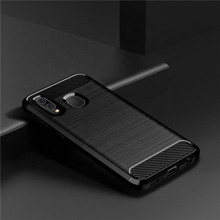 Husa de protectie Techsuit Carbon Silicone compatibil cu Samsung Galaxy A40, Negru