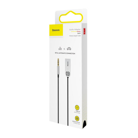 Gadget Baseus Wireless Audio Receiver BA01 (CABA01-01), Jack 3.5mm to Car Auxiliary, USB, Bluetooth 5.0, Zinc Alloy, Negru