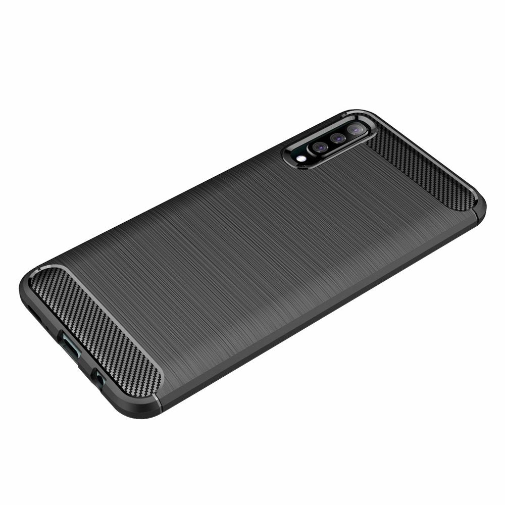 Husa de protectie Techsuit Carbon Silicone compatibil cu Samsung Galaxy A70 / A70s, Negru