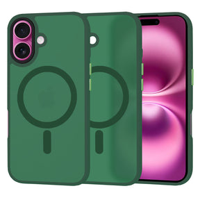 Husa de protectie Techsuit HaloFrost MagSafe Series compatibil cu iPhone 16 Plus, Bleumarin Green