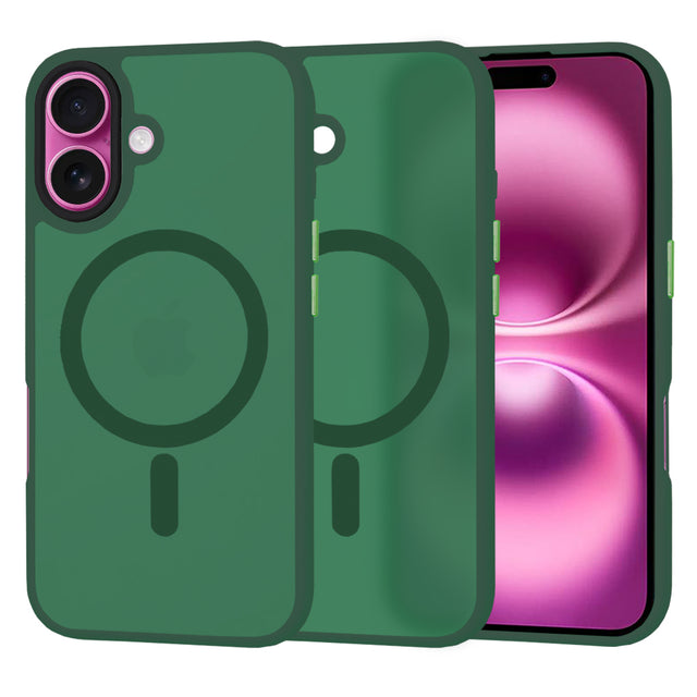 Husa de protectie Techsuit HaloFrost MagSafe Series compatibil cu iPhone 16 Plus, Bleumarin Green