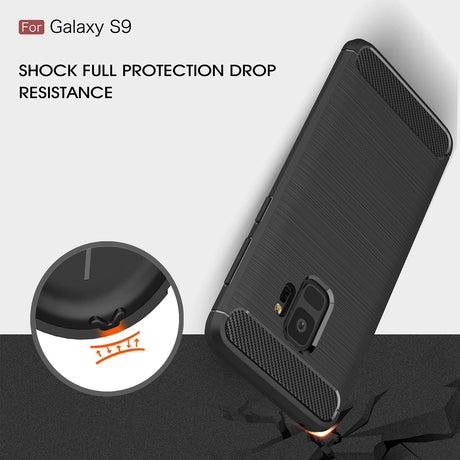 Husa de protectie Techsuit Carbon Silicone compatibil cu Samsung Galaxy S9, Negru