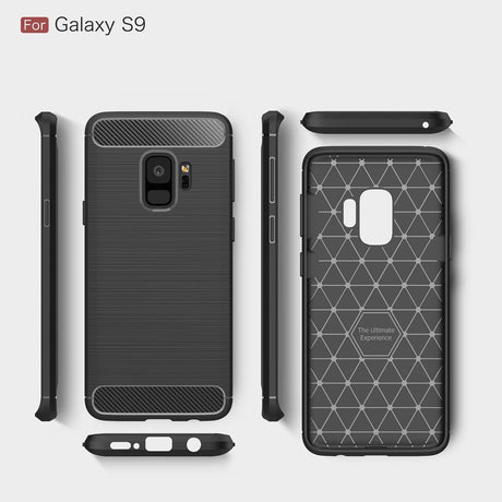 Husa de protectie Techsuit Carbon Silicone compatibil cu Samsung Galaxy S9, Negru
