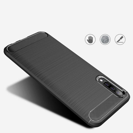 Husa de protectie Techsuit Carbon Silicone compatibil cu Samsung Galaxy A30s / A50 / A50s, Negru