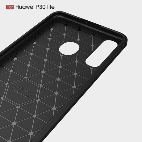 Husa de protectie Techsuit Carbon Silicone compatibil cu Huawei P30 lite / P30 lite New Edition, Negru