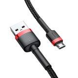 Cablu Baseus Cafule (CAMKLF-C91), USB to Micro-USB, 1.5A, 2m, Rosu Black