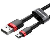 Cablu Baseus Cafule (CAMKLF-C91), USB to Micro-USB, 1.5A, 2m, Rosu Black