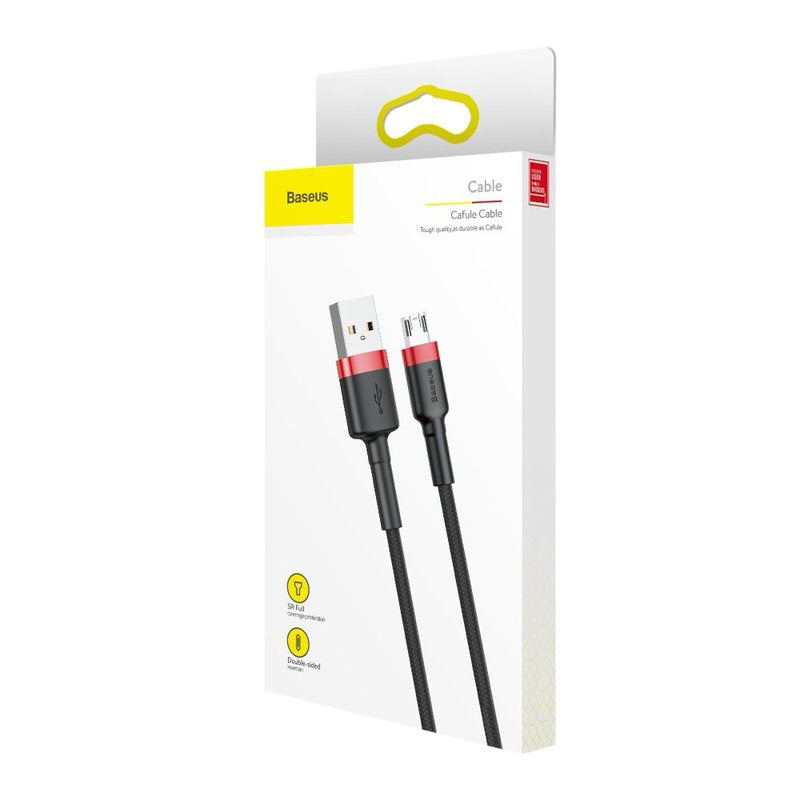 Cablu Baseus Cafule (CAMKLF-C91), USB to Micro-USB, 1.5A, 2m, Rosu Black