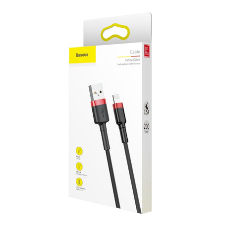 Cablu Baseus Cafule (CALKLF-C19), USB to Lightning, 1.5A, 2m, Rosu Black