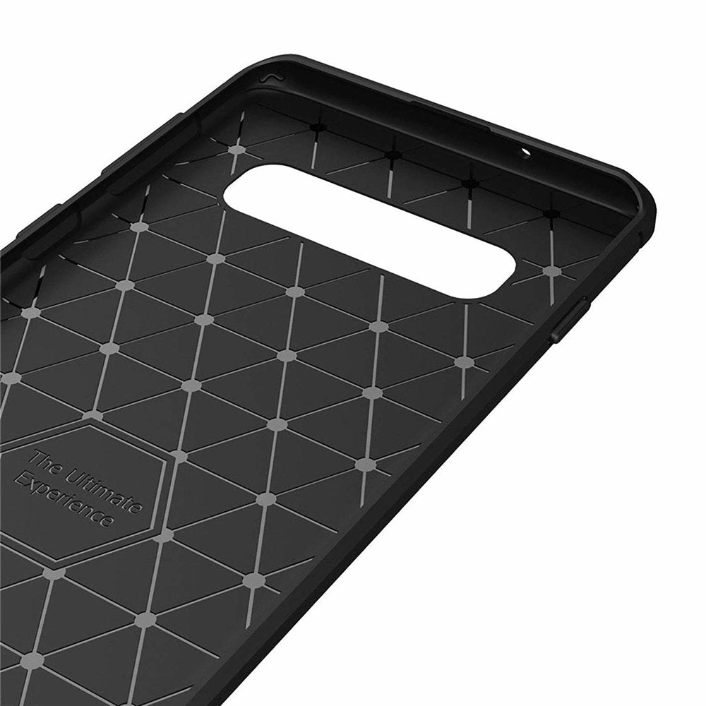 Husa de protectie Techsuit Carbon Silicone compatibil cu Samsung Galaxy S10, Negru