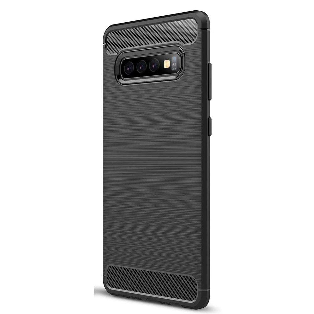 Husa de protectie Techsuit Carbon Silicone compatibil cu Samsung Galaxy S10, Negru