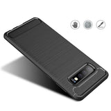 Husa de protectie Techsuit Carbon Silicone compatibil cu Samsung Galaxy S10, Negru