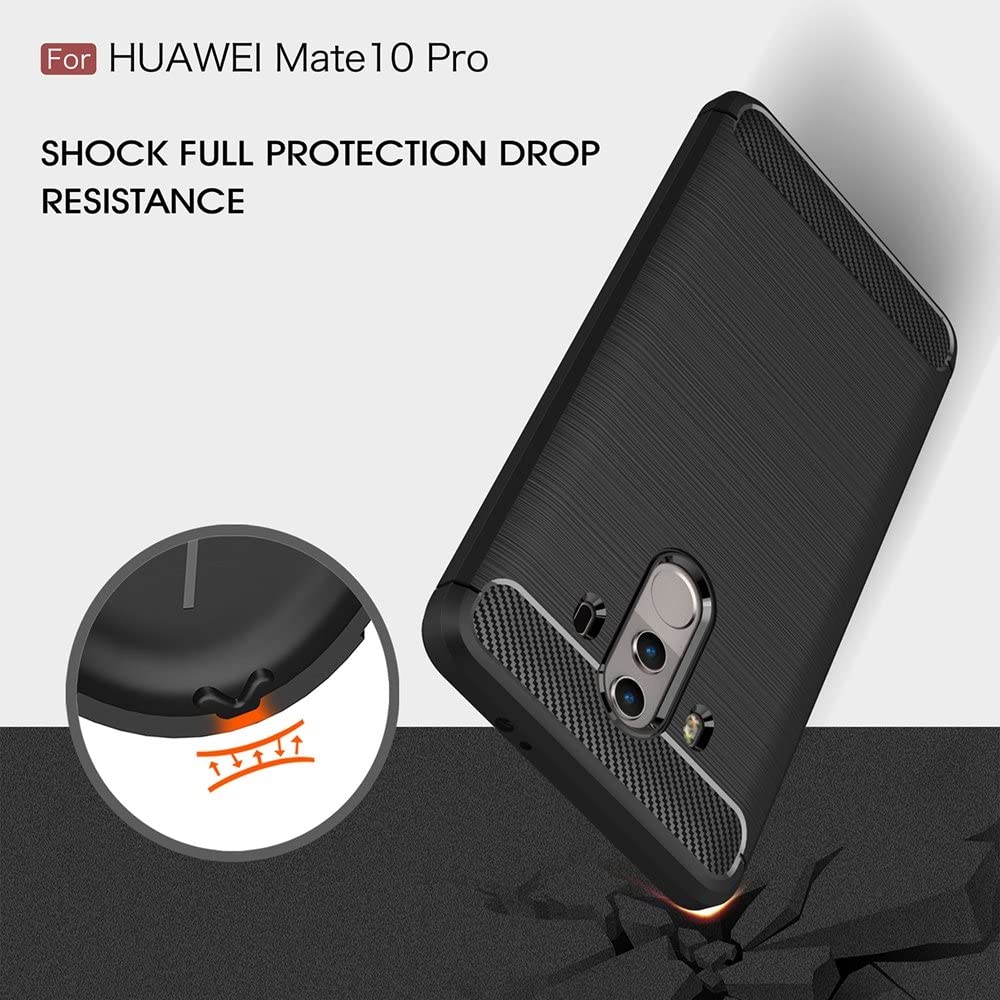 Husa de protectie Techsuit Carbon Silicone compatibil cu Huawei Mate 10 Pro, Negru