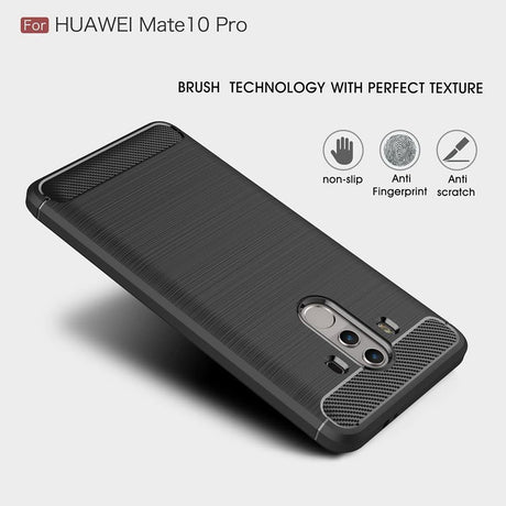 Husa de protectie Techsuit Carbon Silicone compatibil cu Huawei Mate 10 Pro, Negru