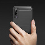 Husa de protectie Techsuit Carbon Silicone compatibil cu Samsung Galaxy A7 2018, Negru