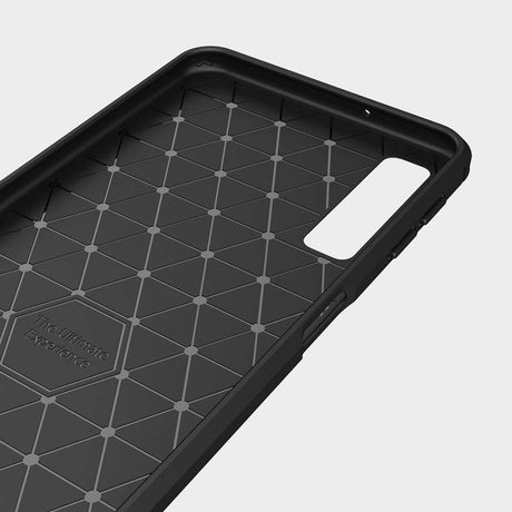 Husa de protectie Techsuit Carbon Silicone compatibil cu Samsung Galaxy A7 2018, Negru
