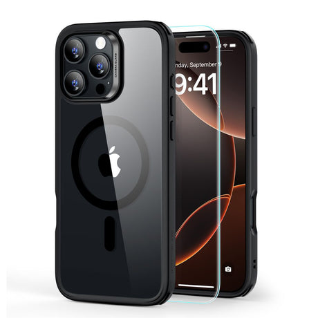Folie de protectie ESR Classic Hybrid HaloLock compatibil cu iPhone 16 Pro, Transparent / Black