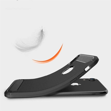 Husa de protectie Techsuit Carbon Silicone compatibil cu iPhone XR, Negru