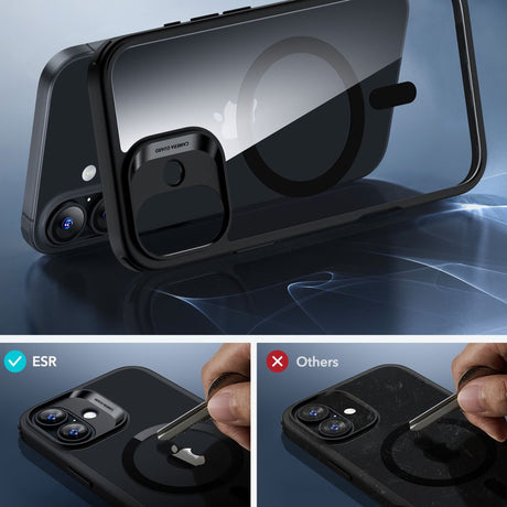 Folie de protectie ESR Classic Hybrid HaloLock compatibil cu iPhone 16 Plus, Transparent / Black