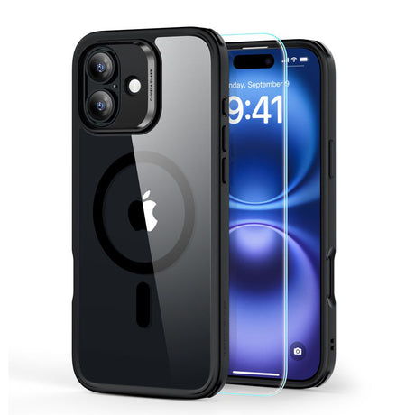 Folie de protectie ESR Classic Hybrid HaloLock compatibil cu iPhone 16 Plus, Transparent / Black